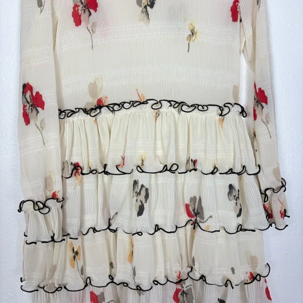 GANNI Size: 34 US Size: 2 Style 1729 Lowell Floral Print Tiered Mini Dress - Picture 8 of 15